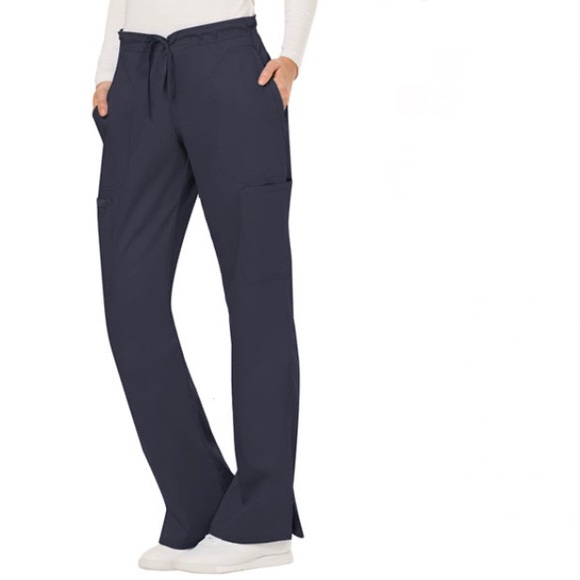 Midrise Moderate Flare Leg Scrub Pant (Pewter) - Picture 2 of 5
